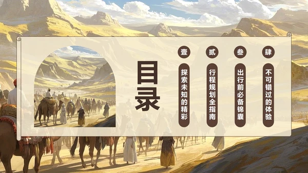 黄色简约风文化主题旅游攻略PPT模板
