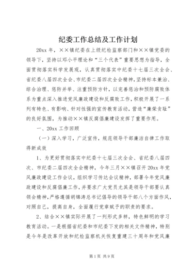 纪委工作总结及工作计划.docx