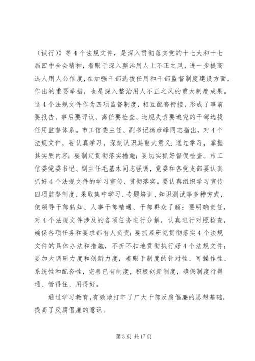 工信委党风廉政工作小结汇报材料.docx