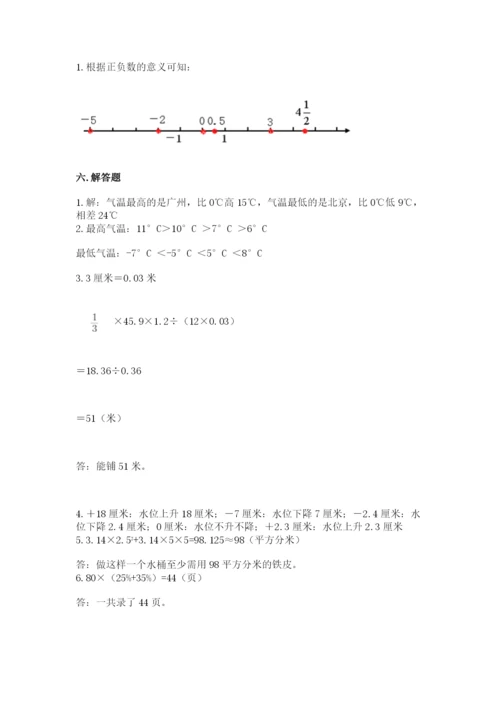 辽阳县六年级下册数学期末测试卷（培优）.docx