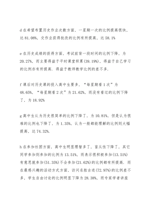 初中历史调研报告2021.docx