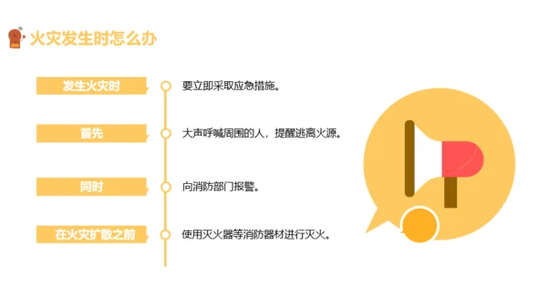 黄色卡通风消防安全主题班会PPT模板