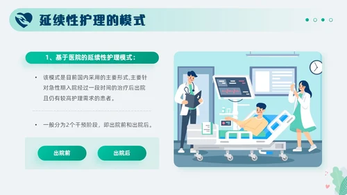 绿色小清新简约医疗护理汇报延续性护理服务工作总结PPT模板