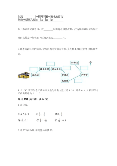 人教版六年级上册数学期末测试卷含答案（a卷）.docx