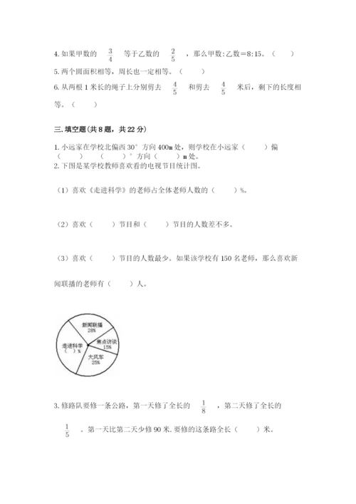 人教版六年级上册数学期末测试卷带答案（能力提升）.docx