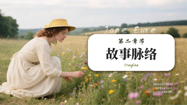 绿色简约《简·爱》读书分享通用PPT模板