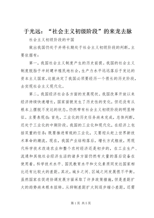 于光远：“社会主义初级阶段”的来龙去脉.docx
