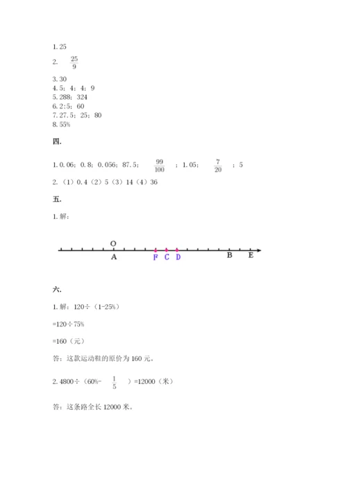 苏教版六年级数学小升初试卷含答案（黄金题型）.docx