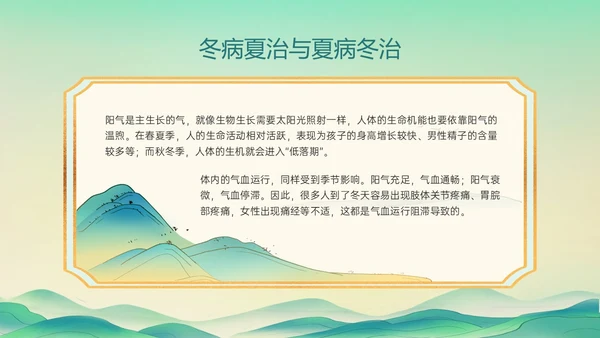 绿色国潮古风人物中医四级养生ppt