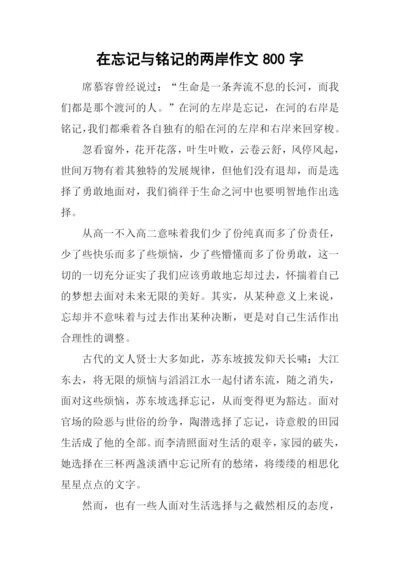 在忘记与铭记的两岸作文800字.docx