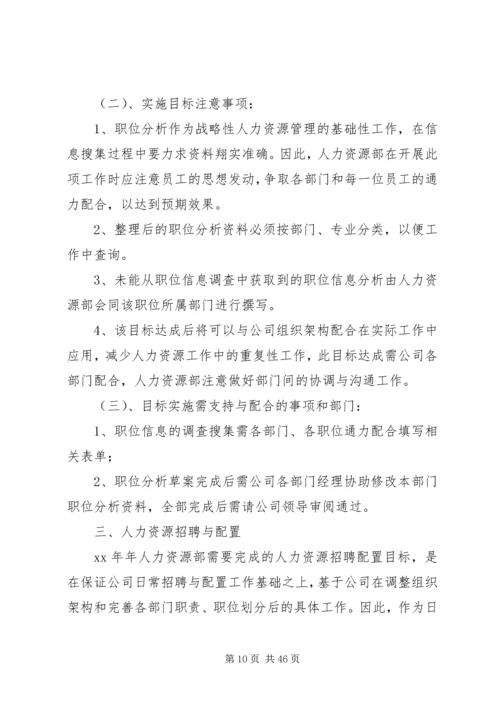 第一篇：人力资源部工作计划.docx