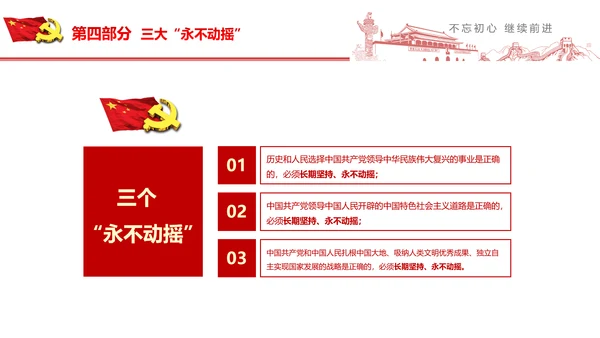 不忘初心继续前行七一重要讲话PPT