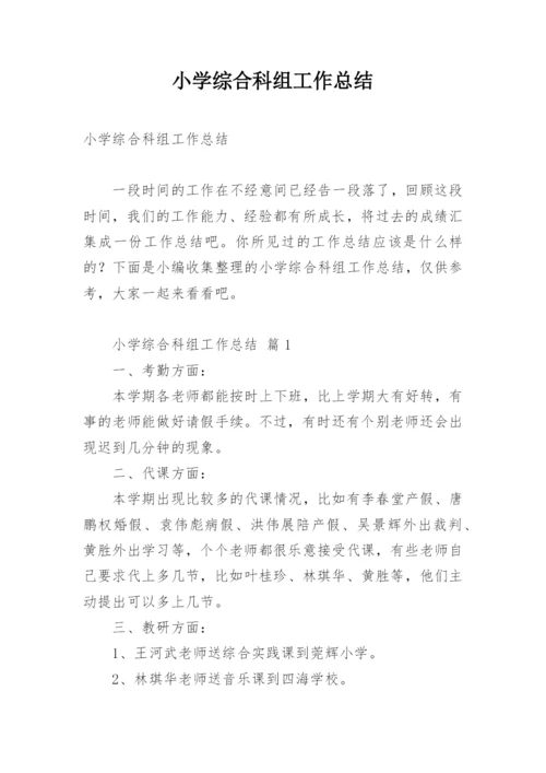 小学综合科组工作总结.docx