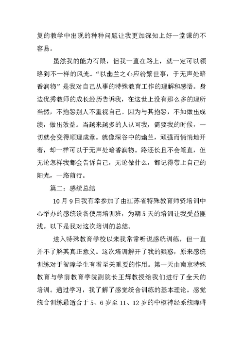 感统训练一年工作总结