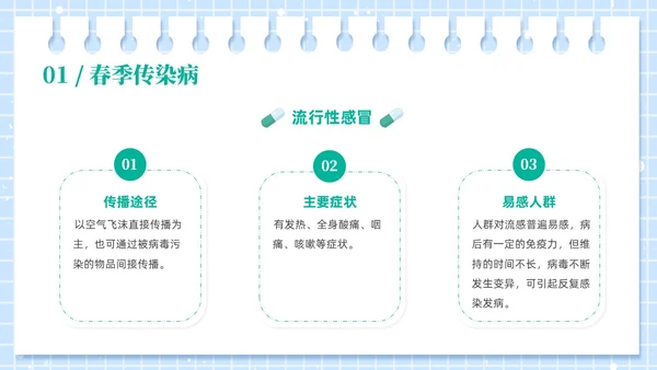 绿色插画风春季传染病预防ppt课件