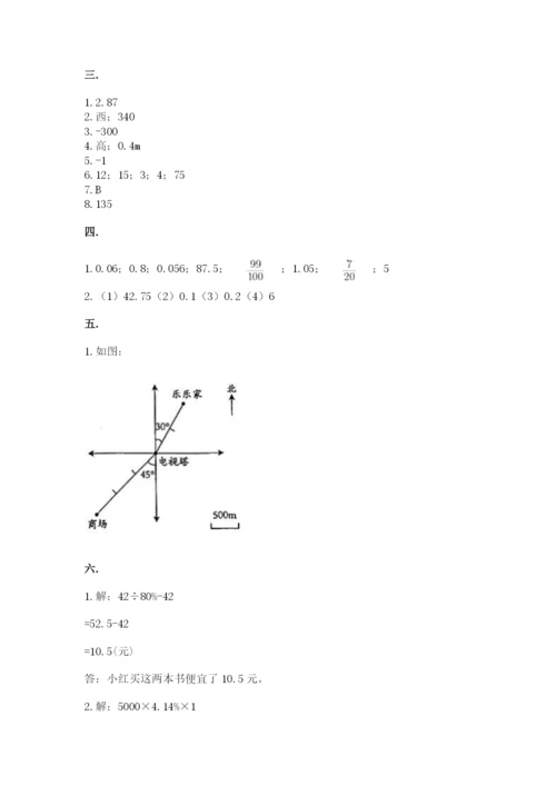 小学毕业班数学检测卷含答案【达标题】.docx