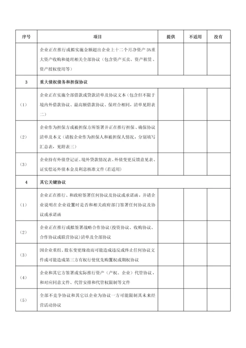 目标公司法律尽职调查清单北京律师事务所版.docx