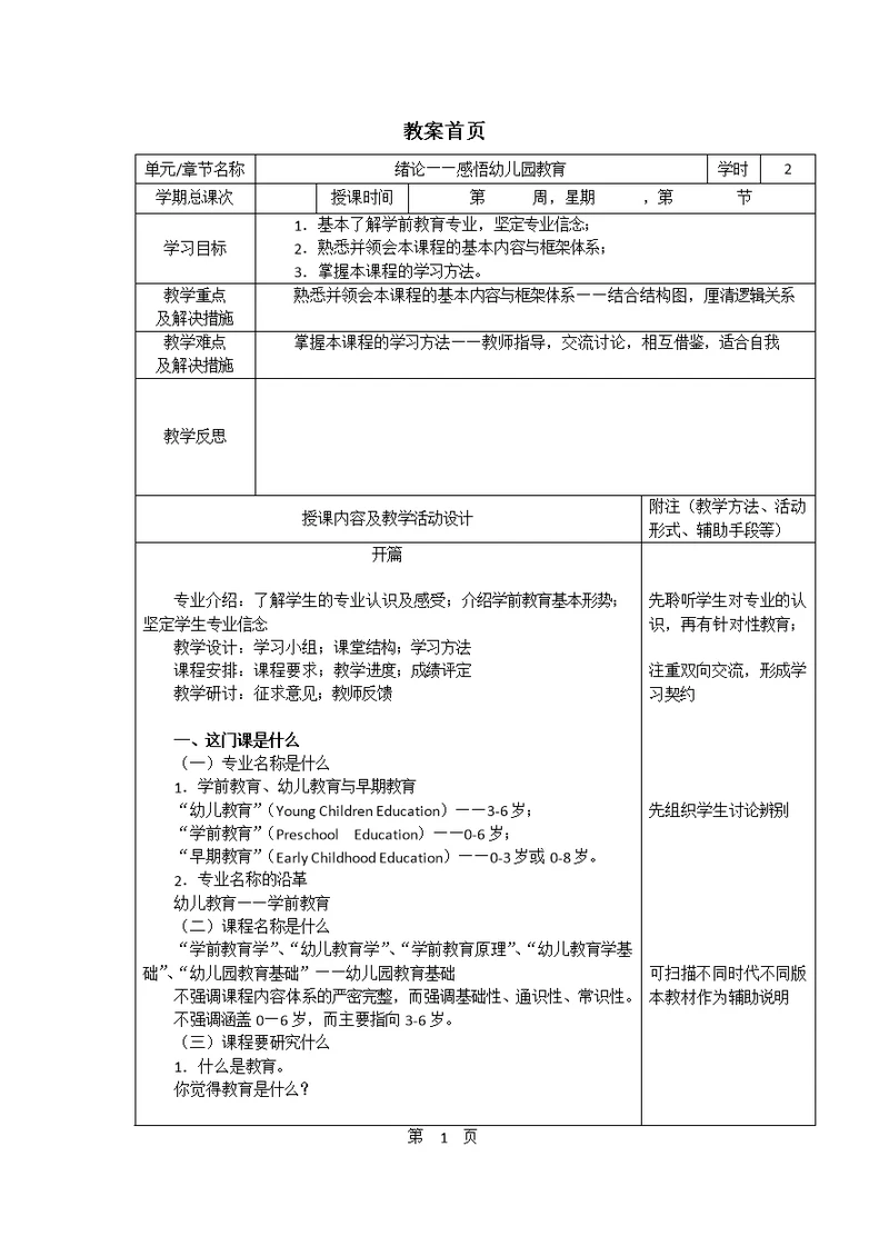 幼儿园教育基础全套教学课件