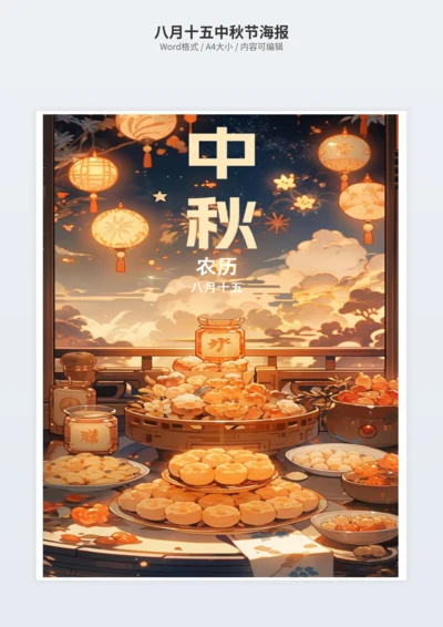 八月十五中秋节海报