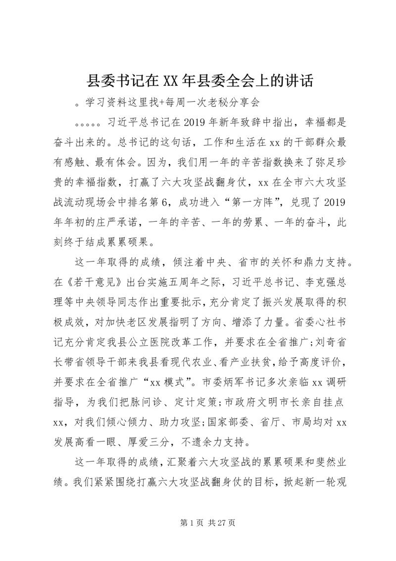 县委书记在XX年县委全会上的讲话 (2).docx