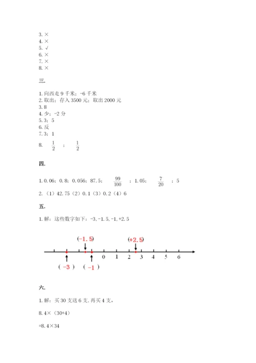 小学六年级数学毕业试题精品有答案.docx