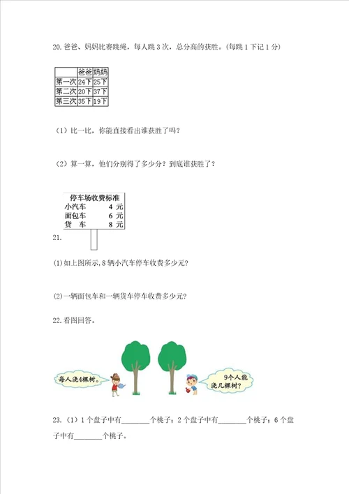 小学二年级数学应用题50道各版本