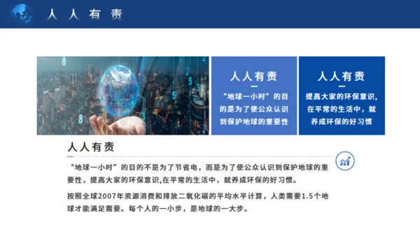 地球一小时保护地球通用PPT模板