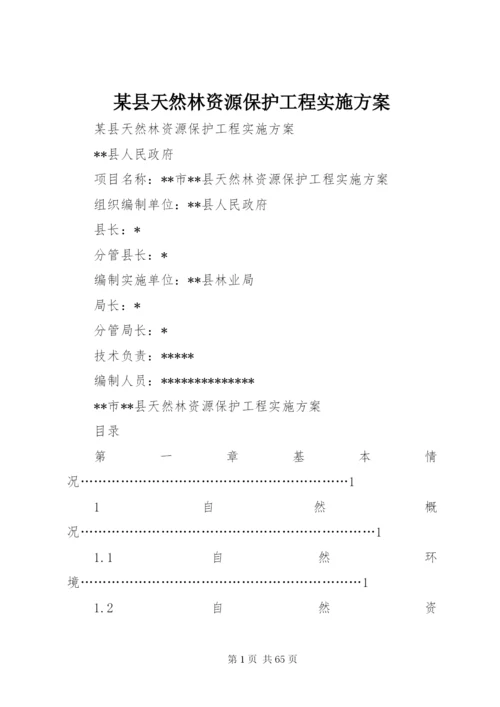 某县天然林资源保护工程实施方案.docx