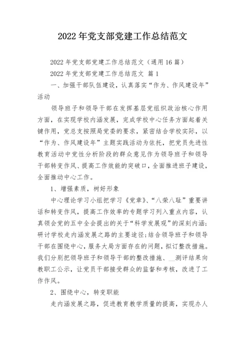 2022年党支部党建工作总结范文.docx