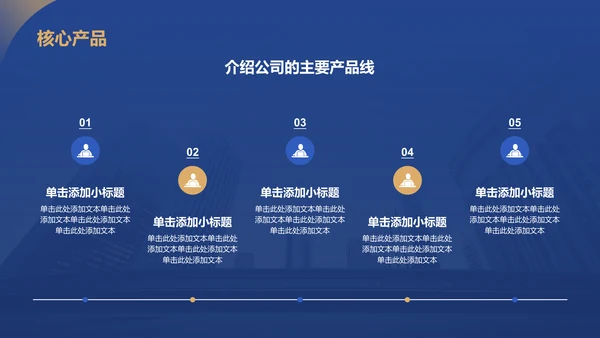 蓝色商务风公司介绍PPT模板