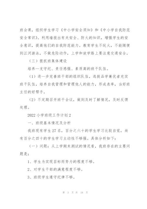2022小学班级工作计划.docx