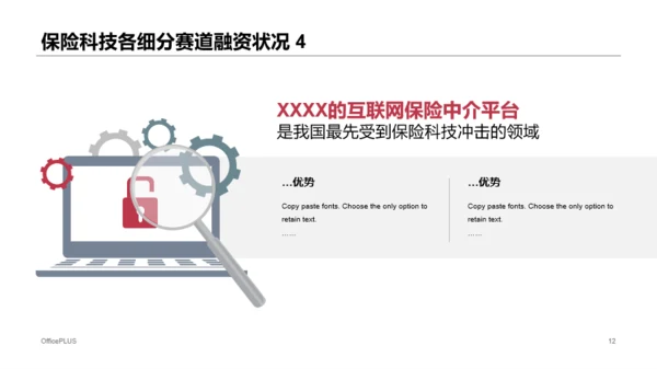 红色简约风保险行业投融资报告PPT下载