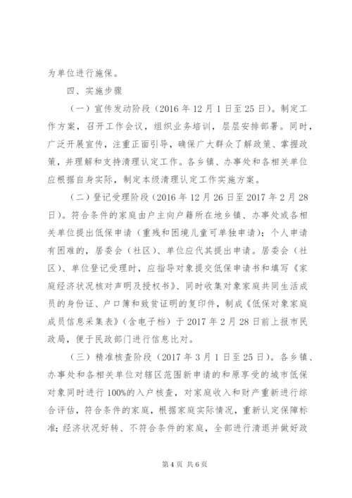 城市低保清理认定工作实施方案.docx