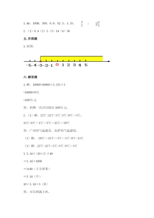 冀教版小升初数学模拟试卷带答案（典型题）.docx