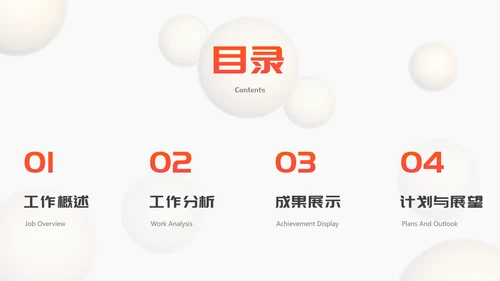 白橙精品几何微立体工作总结PPT模板