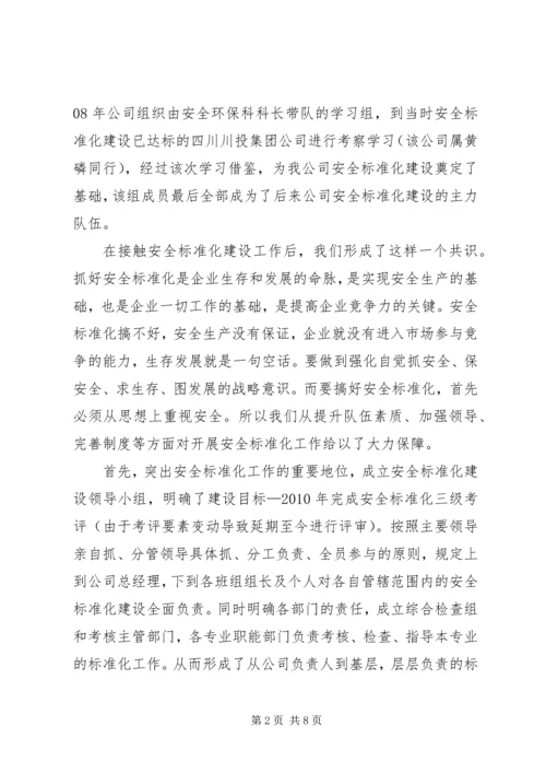 安全标准化实施情况汇报 (2).docx