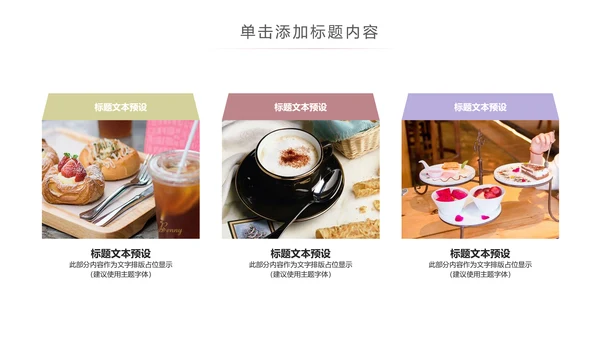 简约美味饮品下午茶甜点茶餐厅ppt模板