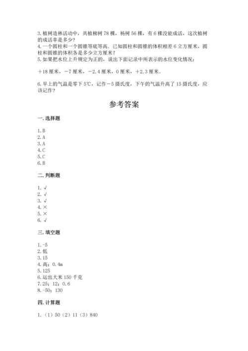 最新人教版六年级下册数学期末测试卷附参考答案【综合卷】.docx