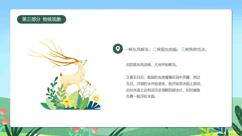 蓝色清新卡通插画立春二十四节气动态PPT
