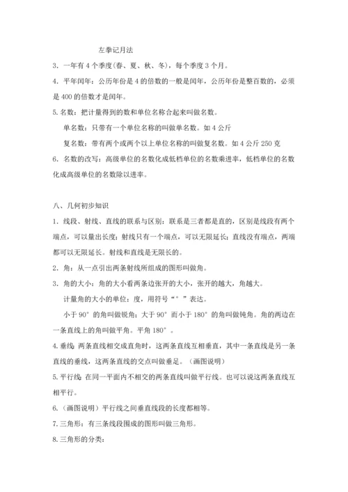 2023年小升初数学复习重点归纳整理.docx