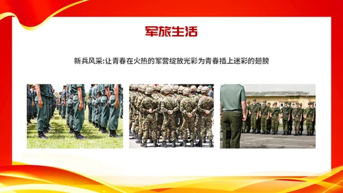 红色大气参军报国不负韶华征兵宣传主题PPT模板宣传宣讲