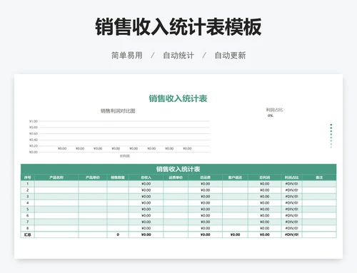 销售收入统计表模板