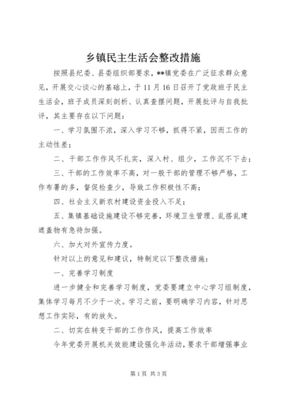 乡镇民主生活会整改措施.docx