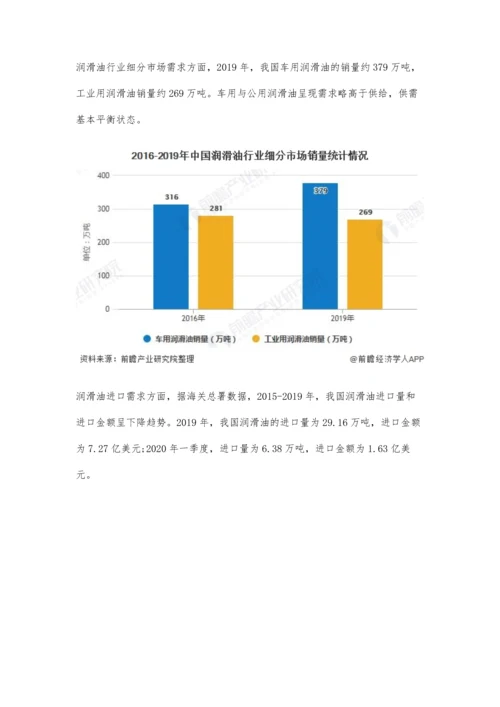 中国润滑油行业市场现状及发展前景分析-车用润滑油销量提升仍需一定时间.docx