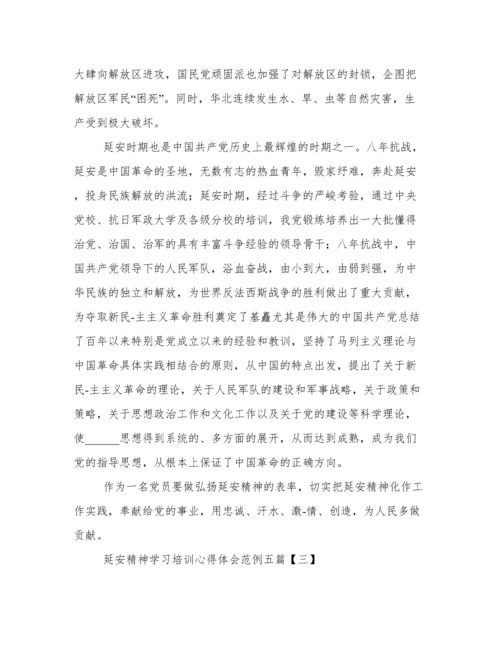 延安精神学习培训心得体会范例五篇.docx