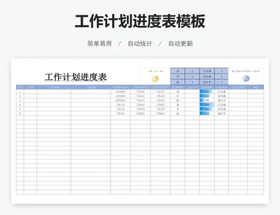 工作计划进度表模板