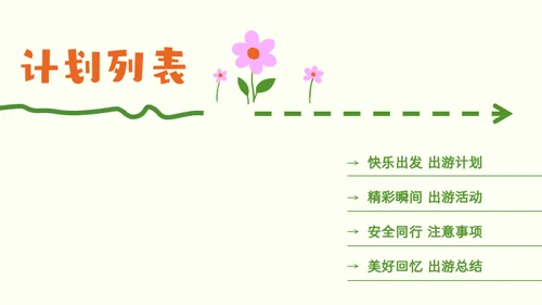 绿色简约风儿童节出游PPT模板