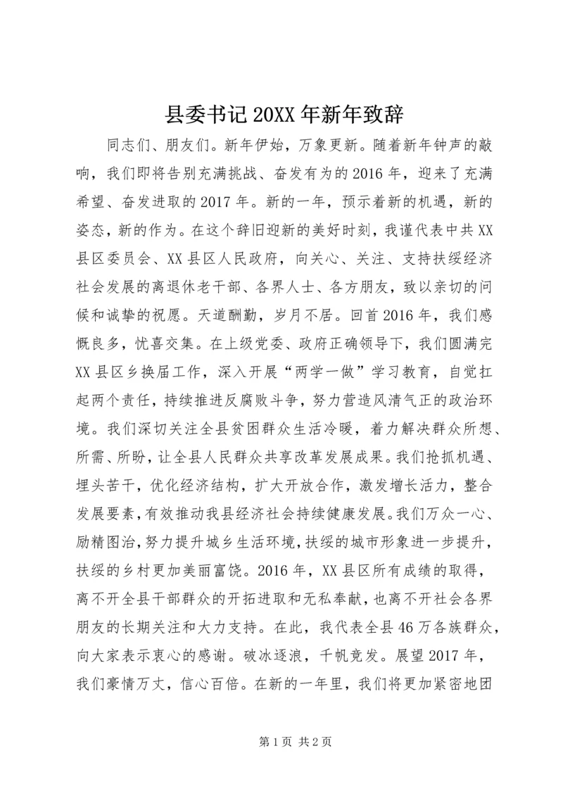 县委书记20XX年新年致辞.docx