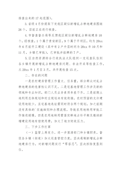 农村乱占耕地建房问题整治工作情况汇报.docx