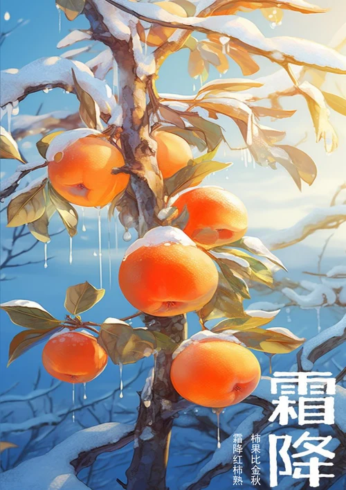 霜降红柿熟霜降海报
